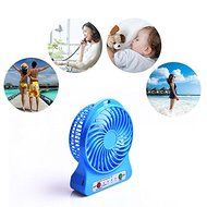 Portable Fan, KaiYeah 3 in 1 4 Vanes Mini USB Rechargeable Fan with Power Bank and Flashlight, Package with Wall... N11