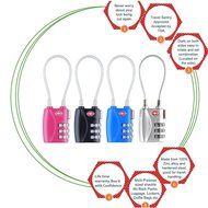HT Luggage Locks Combination Password Locks Padlocks TSA Approved 3-Digit 4-Pack (Four Color) N18