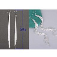 Fashion Jewelry Noble Tassels Silver Plated Long Hook Dangle Earrings Women N3