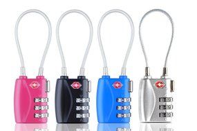 HT Luggage Locks Combination Password Locks Padlocks TSA Approved 3-Digit 4-Pack (Four Color) N20