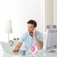 Mini USB Fan GEEDIAR Portable Rechargeable Table Desk Personal Fan for Laptop Room Office Outdoor Travel Blue N13
