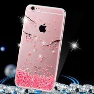 iPhone 5S Case, iPhone SE Case, PHEZEN Clear Soft TPU Protective Case Back Cover with Beautiful Cherry Blossom... N10