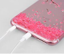 iPhone 5S Case, iPhone SE Case, PHEZEN Clear Soft TPU Protective Case Back Cover with Beautiful Cherry Blossom... N12