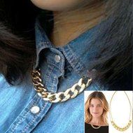 Punk Bib Statement Gold Metal Chunky Pendant Necklace Women Collar Chain Choker N4