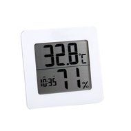 Digital Electronic Indoor Thermometer Hygrometer with Night Light Alarm Clock &amp; Date,Black/White (White)