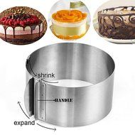 J&amp;P Home Stainless Steel Adjustable Round Cake Ring Mold Mousse Mold, 6 Inch to 12 Inch