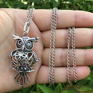 Fashion Owl Locket Essential Oil Aromatherapy Diffuser Necklace Pendant N5