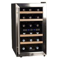 Koldfront 18 Bottle Free Standing Dual Zone Wine Cooler - Black and Stainless Steel
