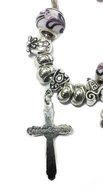 Jesus Cross Charm Bracelet Silver Plated Catholic Beads Amulet Jerusalem N4