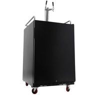 EdgeStar Full Size Dual Tap Built-In Black Stainless Steel Kegerator