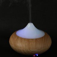 Ultrasonic Aroma Essential Oil Diffuser Humidifier for Home Yoga Office Spa Bedroom Baby Room (Dark Wooden-grain) N17