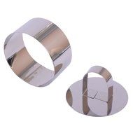 FUBARBAR Mini Cake Cutter Mold Decorating Pastry Ring with Pusher 3 X 2 Inch Stainless Steel Assorted Shape(Round) N2