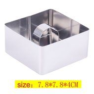 FUBARBAR Mini Cake Cutter Mold Decorating Pastry Ring with Pusher 3 X 2 Inch Stainless Steel Assorted Shape(Round) N4