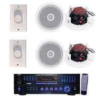 Pyle Receiver, Volume Knob and Speaker Package - PD1000A 1000 Watt AM-FM Receiver w/ Built-in DVD/MP3/USB - 2x...