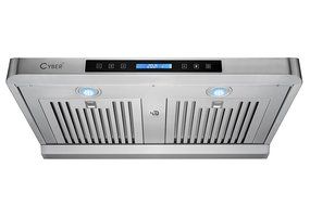 CYBER&reg; Modern Silm Seamless Steel Under Cabinet Range Hood 30" Smoke Sensor