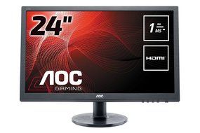 AOC e2460Sh 24&quot; 16:9 Black W-LED 1920x1080, TN 170/160 (CR10), 1000:1, 1ms GtG, Speakers,...