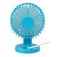 DealPeak Portable Dual Blade Strong Wind Super Mute Desk Table Fan USB Mini Fan Summer Cooler Fan (Pink) N17