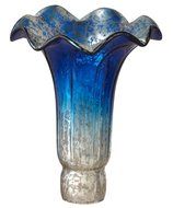 River of Goods 1000J Hand Blown Mercury Glass Replacement Lily Shade, Green/Amber N24