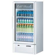 Turbo Air TGM-10SD White Super Deluxe Single Door Refrigerated Merchandiser - 9.3 Cu. Ft.