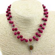 Uniquew Wooden Beads Rosary Red Catholic Necklace Holy Soil Medal &amp; Cross