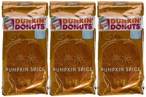 Dunkin Donuts Ground Coffee, Pumpkin Spice, 11 Ounce(Pack of 3)
