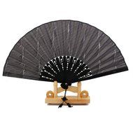 Unisex Hollow Rib Hand Fan Japanese Folding Fan Pocket Fan Grey N4