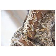 Spritech(TM) Fashion Women's Scoop Neck Long Vintage Puff Sleeve Slim Retro Dress White XXL N10