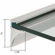 C.R. LAURENCE SE1424BN CRL Brushed Nickel 24 Aluminum Shelf Kit for 1/4 Glass by C.R. Laurence