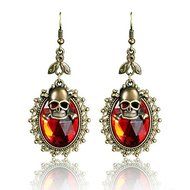 New Elegant Earrings Halloween Skull Red Crystal Party Christmas Fashion Jewelry