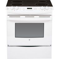 GE JS630DFWW 30" White Electric Slide-In Smoothtop Range