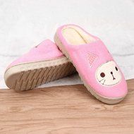 AutumnFall Women Soft Warm Indoor Candy Colors Cotton Slippers Home Anti-slip Shoes (40, Pink) N26