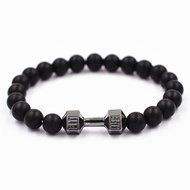 Tiger Eye Gemstones Dumbbell Barbell Stretch Yoga Mala Beaded Energy Bracelets N2