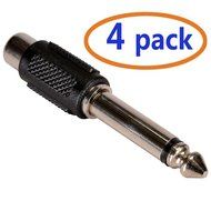 WOVTE RCA Stereo Jack to 6.35mm Mono Plug TS Adaptor Pack of 4 N3