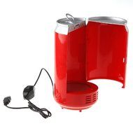 Kingzer Red Mini USB Fridge Beverage Drink Cans Cooler Warmer Refrigerator for Computer N2
