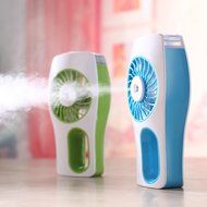 MADKING Portable Handheld Mini Fan with Mist Humidifier Battery Powered Personal Fan USB Rechargeable, Blue N3