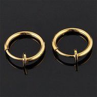 2PCS Punk Unisex Cool Nose Lips Ring Spring Clip On Hoop Earring Piercing Septum N10
