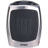 Optimus Electric Portable Ceramic Heater with Thermostat, Silver and Black