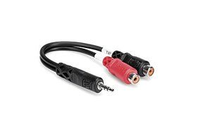 Hosa YRA-154 3.5 mm TRS to Dual RCAF Stereo Breakout Cable
