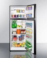 Summit FF1119BIM 24" Freestanding Top Freezer Refrigerator with 10.3 cu. ft. Total Capacity, Ice Maker in Black