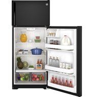 Ge GIDDS-1029628 Energy Star 17.5 cu. ft. Top Freezer Refrigerator, Black, Reversible Door Swing N2
