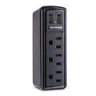 CyberPower CSP300WU Professional 3-Outlets Surge Suppressor 2 USB Charging Ports 918 Joules
