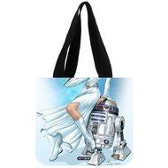 ARTSWOW Star Wars Millenium Falcon Cover Custom Eco Reusable Canvas Tote Bag Shopping Bags (2 Sides) N9