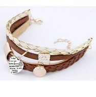 Fashion Women Bracelet Jewelry Leather Infinity Charm Cuff Bangle Wrap Gift N4