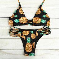 Eachbid The Perfect High Quality Air Bikini Pineapple Bra Bandage Bikini Swimsuit XL-US M N2