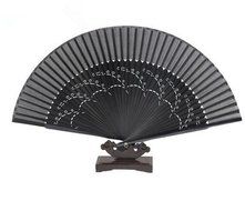 High quality folding fan, on the edge of the lacquer that bake fan (black skeleton) N2
