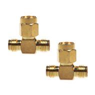 BCP 2PCS SMA Male to 2 SMA Female Triple T RF Coaxial Coax Adapter Connector 3 Way Splitter N2