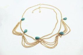 AutumnFall&reg; Women Head Turquoise Chain Jewelry Headband Party Headpiece Hair Band N2