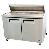 Atosa Sandwich Prep Table 60-Inch Two Door Refrigerator with ProLeveler Stabilizers
