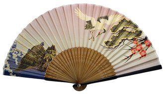 TANG DYNASTY(TM) Japanese Silks Hand Fan Red crowned Crane Handheld Fan Jhf-165 N6