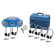Complete 6 Station CD Boom Box Listening / Learning Center With Headphones For Classroom's Teacher and Students...